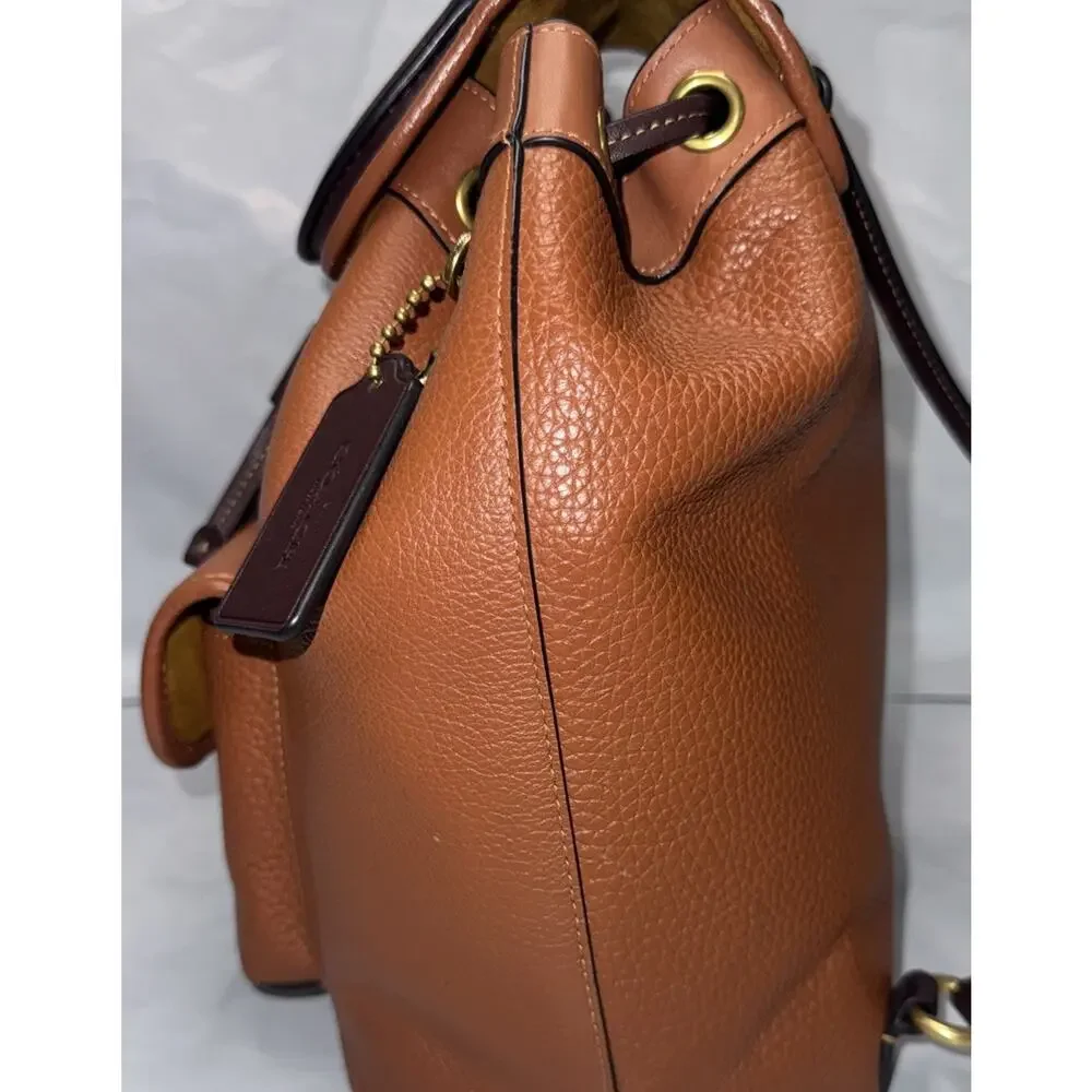 Coach Reloved CS757 B4MBV Riya Backpack In Colorblock Brown Leather - Picture 4 of 16